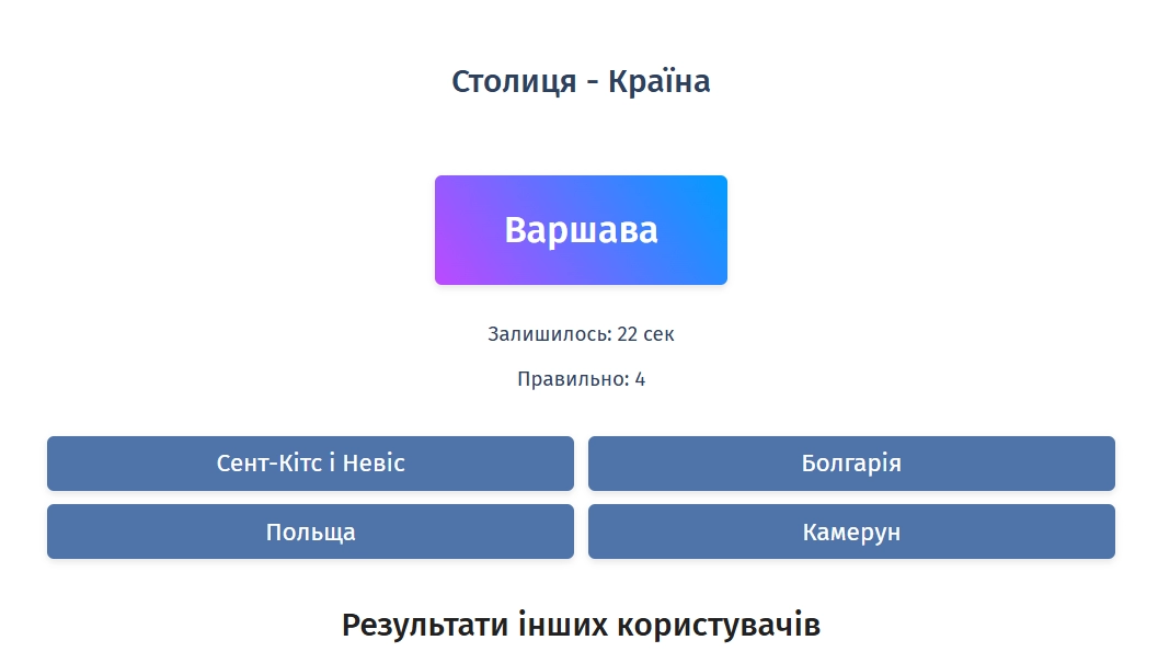 Столиця - Країна